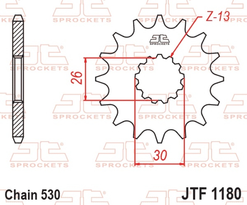 Piñón JT SPROCKETS acero estándar 1180 - Paso 530
