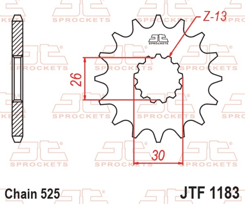 Piñón JT SPROCKETS acero estándar 1183 - Paso 525