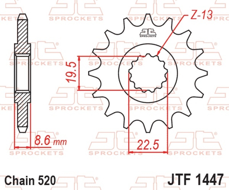 Piñón con goma anti-ruido JT SPROCKETS acero 1447 - 520