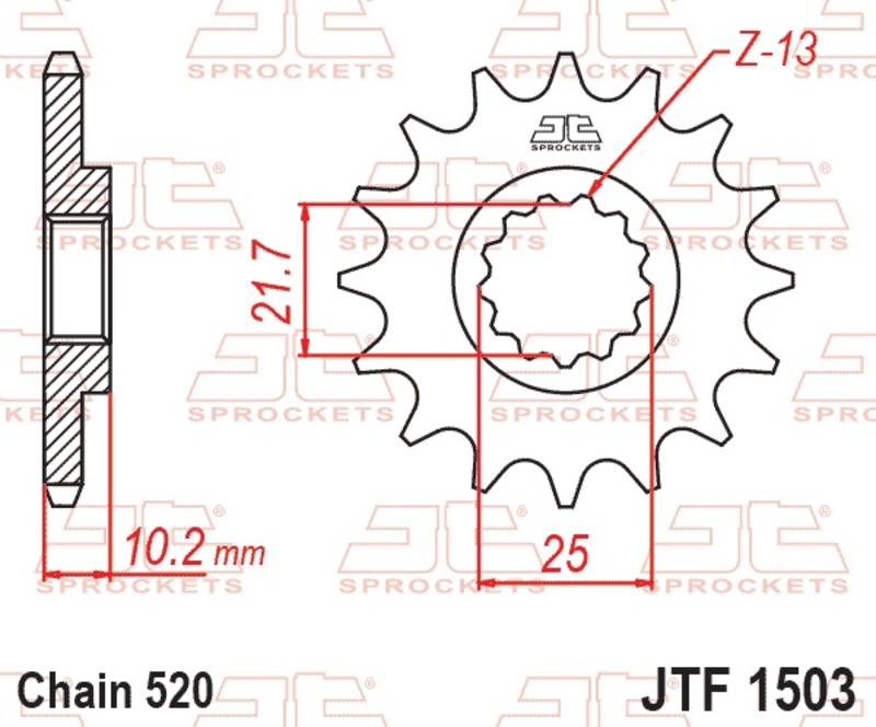 Piñón JT SPROCKETS acero estándar 1503 - Paso 525