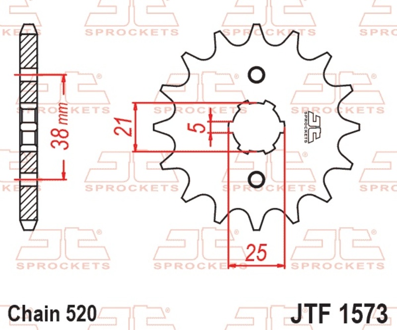 Piñón JT SPROCKETS acero estándar 1573 - Paso 520