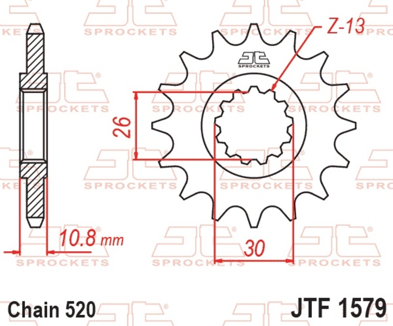 Piñón JT SPROCKETS acero estándar 1579 - Paso 520