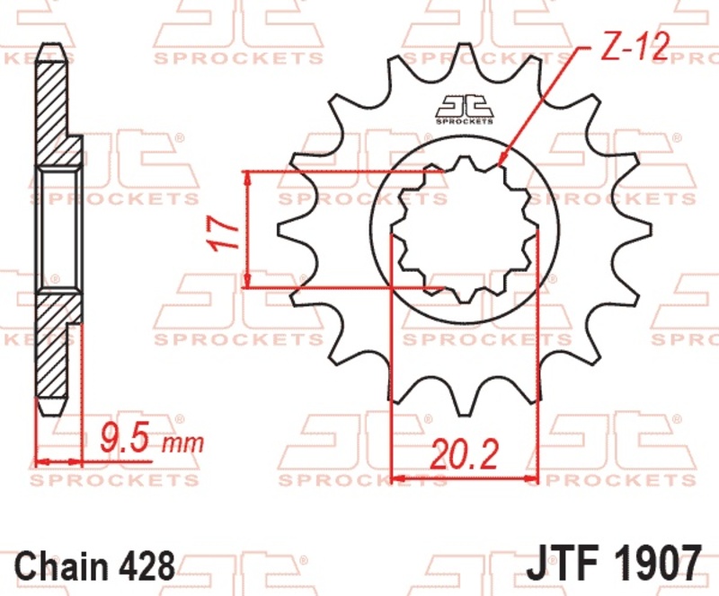 Piñon JT SPROCKETS acero 1907 - 428