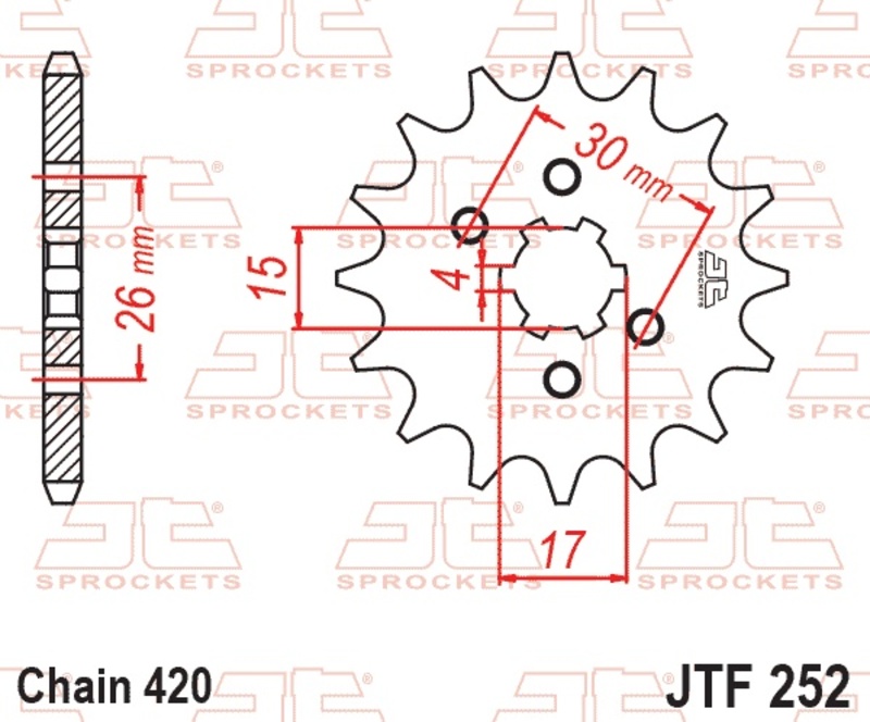Piñón JT SPROCKETS acero estándar 252 - Paso 420