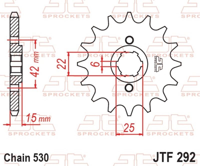 Piñón JT SPROCKETS acero estándar 292 - Paso 525
