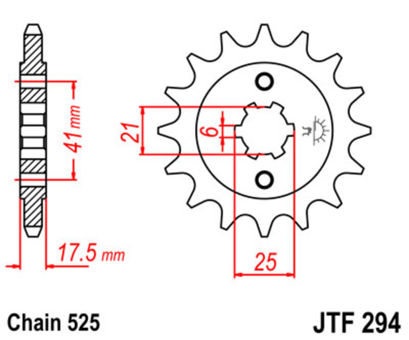 Piñón JT SPROCKETS acero estándar 294 - Paso 525