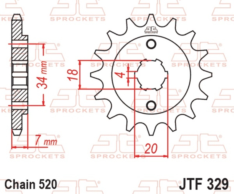 Piñón JT SPROCKETS acero estándar 329 - Paso 520