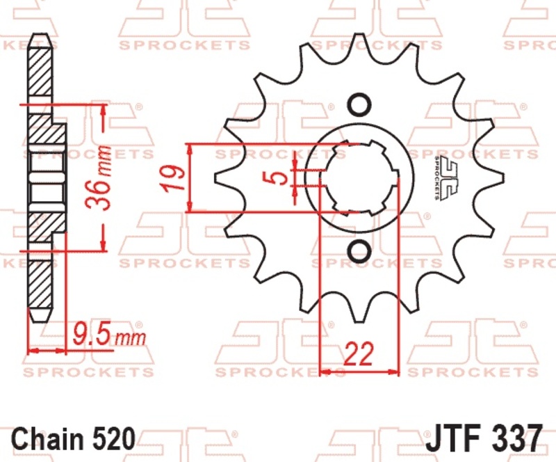 Piñon JT SPROCKETS acero 337 - 520