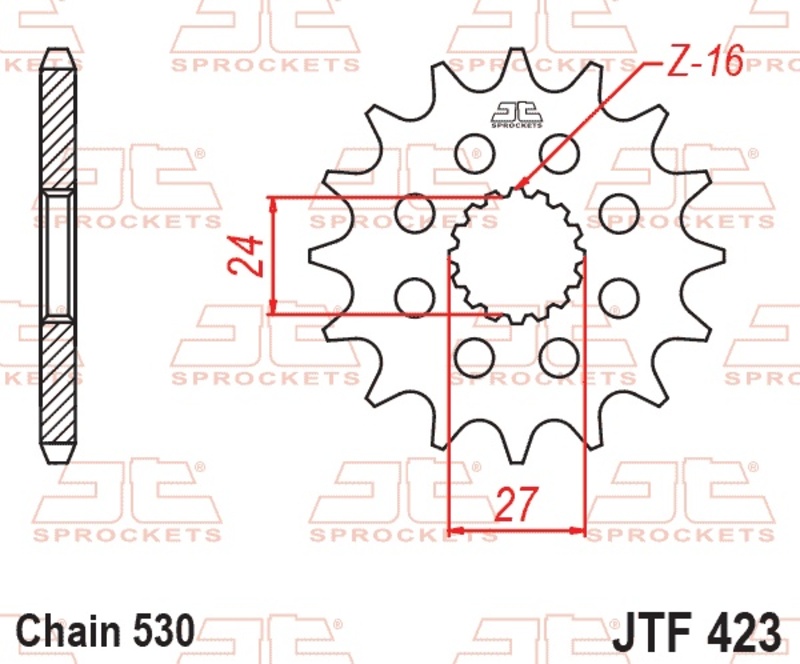 Piñón JT SPROCKETS acero estándar 423 - Paso 530
