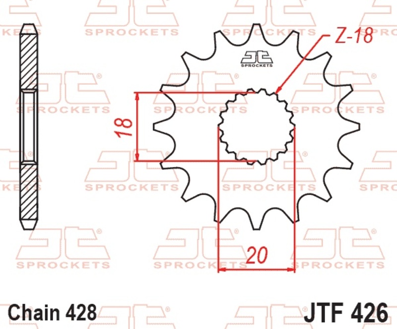 Piñón JT SPROCKETS acero estándar 426 - Paso 428