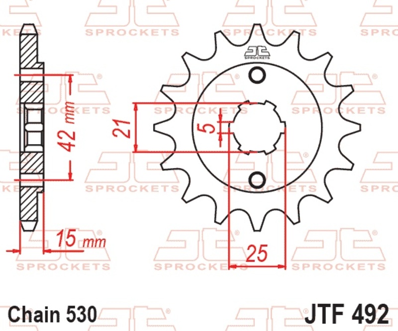 Piñón JT SPROCKETS acero estándar 492 - Paso 530