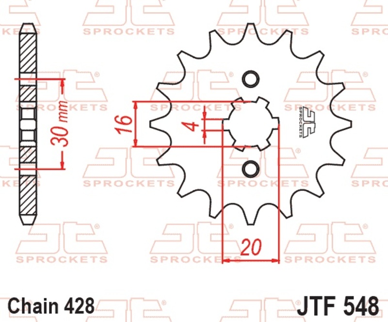 Piñón JT SPROCKETS acero estándar 548 - Paso 428