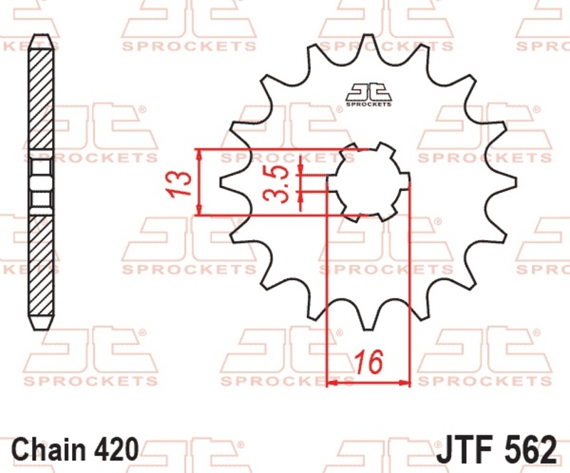 Piñón JT SPROCKETS acero estándar 562 - Paso 420