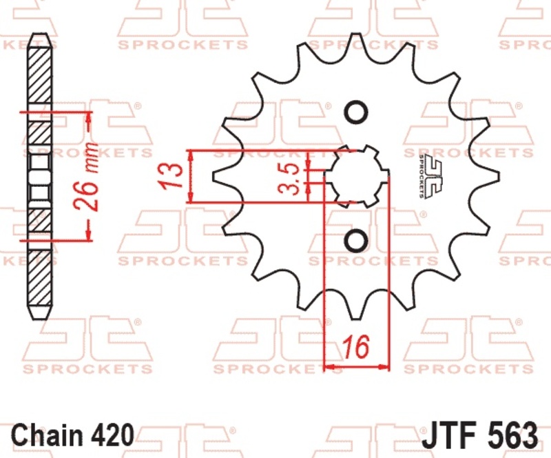 Piñón JT SPROCKETS acero estándar 563 - Paso 420