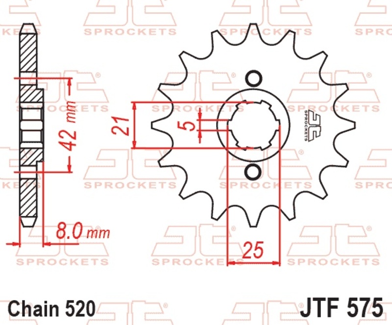 Piñón JT SPROCKETS acero estándar 575 - Paso 520
