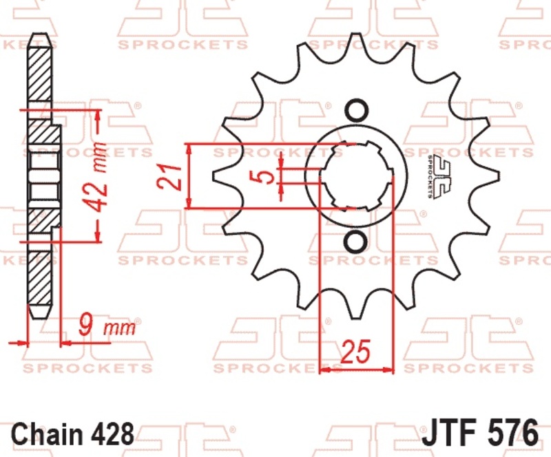 Piñón JT SPROCKETS acero estándar 576 - Paso 428