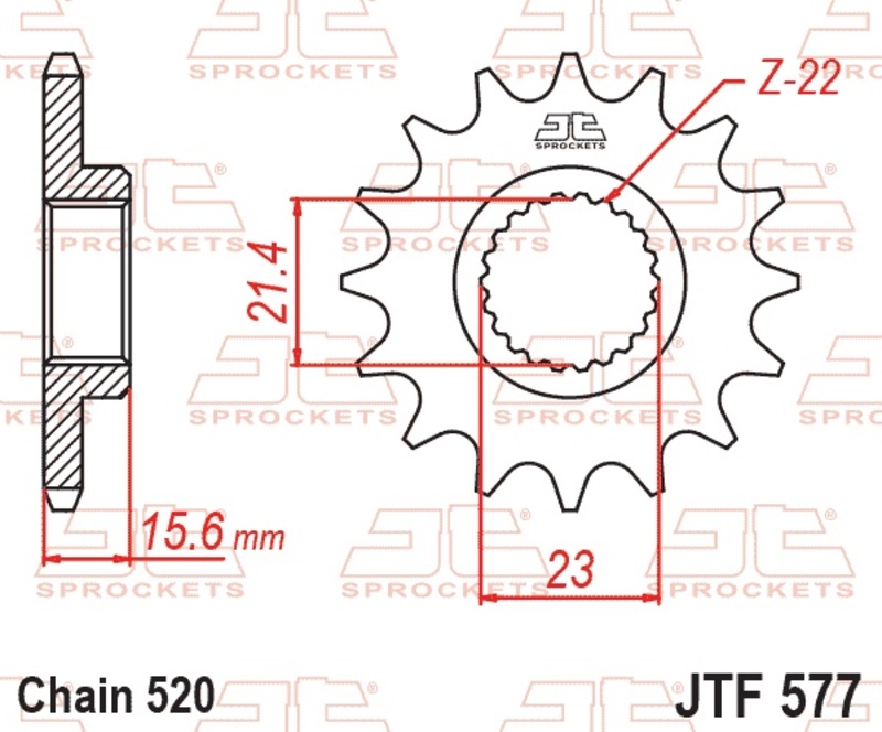 Piñón JT SPROCKETS acero estándar 577 - Paso 520