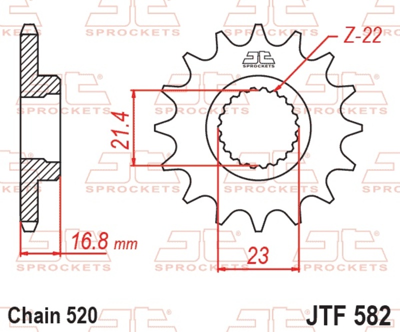 Piñón JT SPROCKETS acero estándar 582 - Paso 520