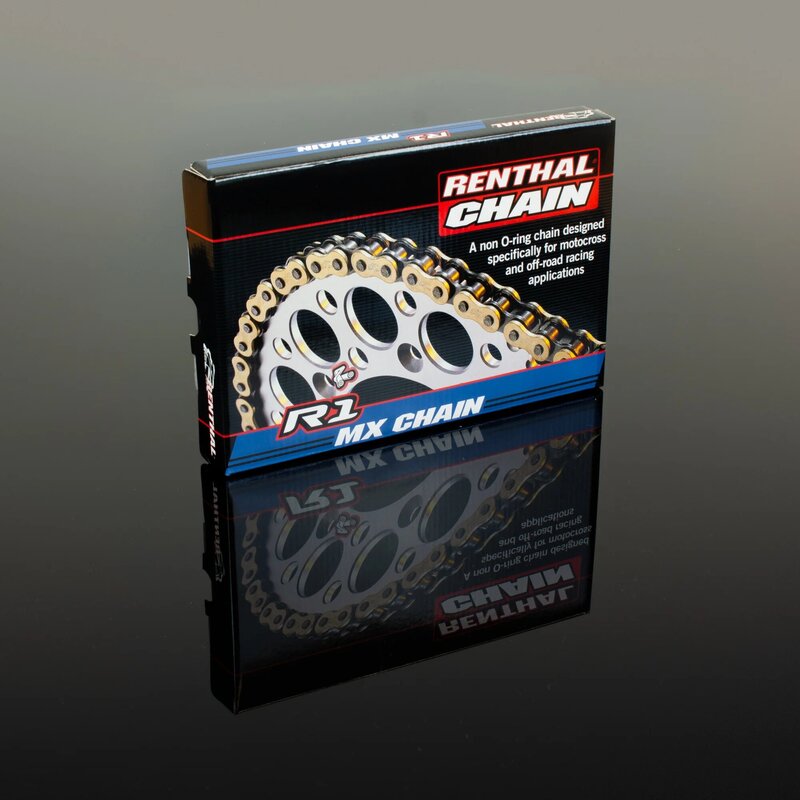 Cadena Renthal 520R1 con 118 eslabones negro/oro