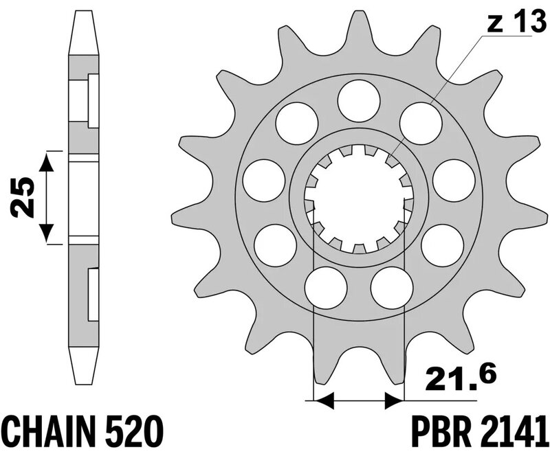 Piñón PBR acero estándar 2141 - 520