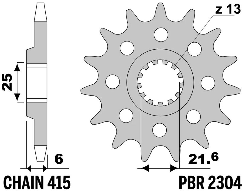 Piñón PBR acero estándar 2304 - 520