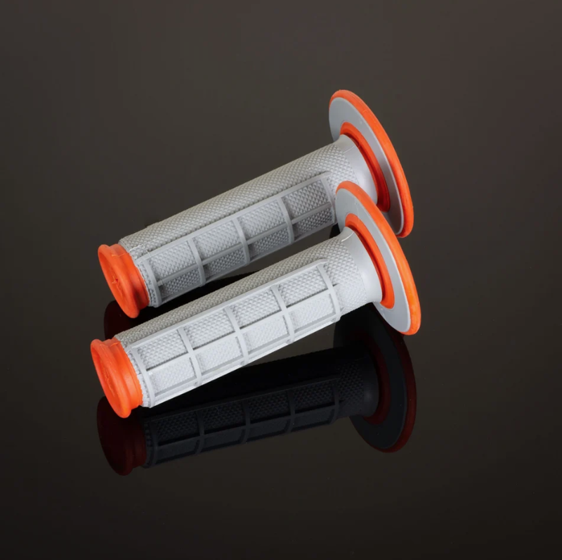 Puños Renthal Dual MX medio cuadradillo blando naranja G155