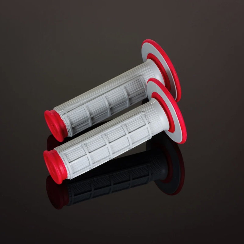 Puños Renthal Dual MX medio cuadradillo blando rojo G156