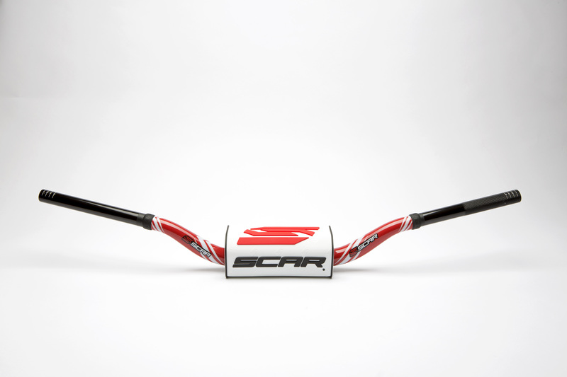 Manillar SCAR O² Color McGrath/Short Ø28,6mm - Rojo / Protector blanco