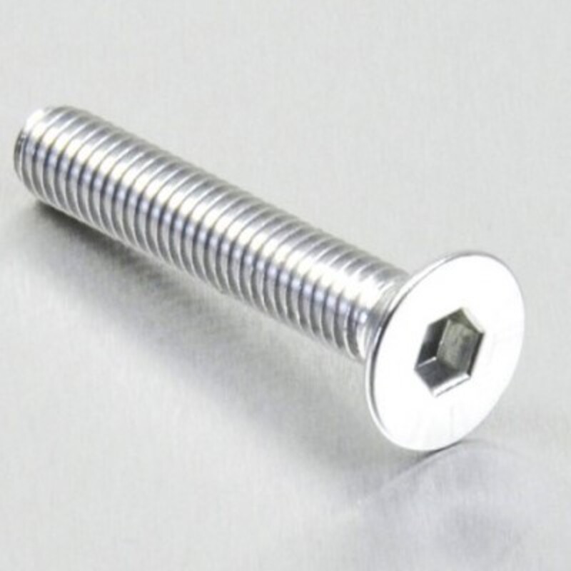 Tornillo aluminio PRO-BOLT cabeza avellanada M6 x 35,00mm (paso 1,00mm) - Plata