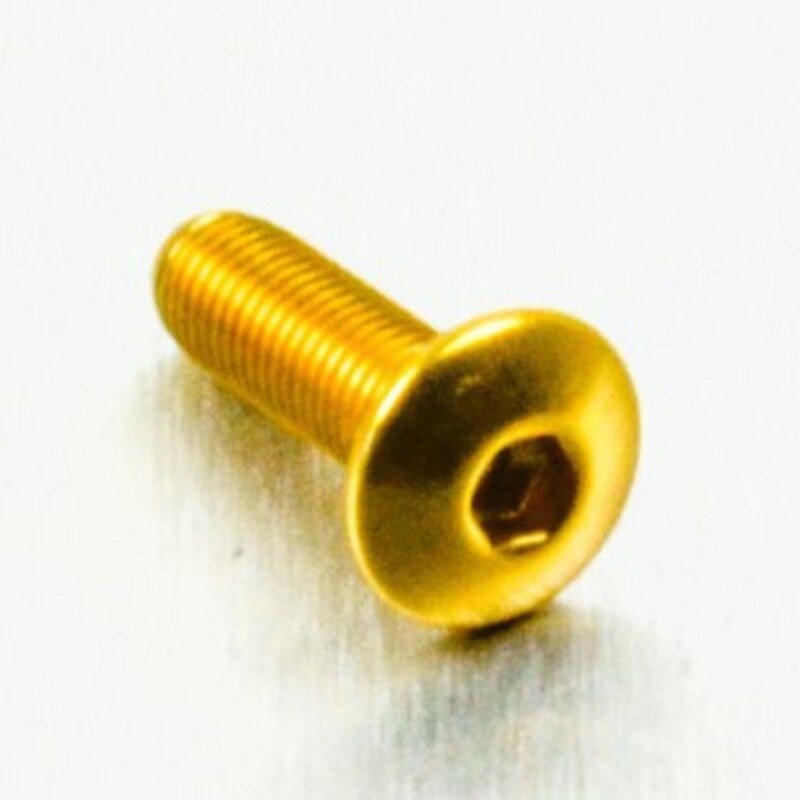 Tornillo aluminio PRO-BOLT cabeza abombada M4 x 12,00mm (paso 0,50mm) - Oro