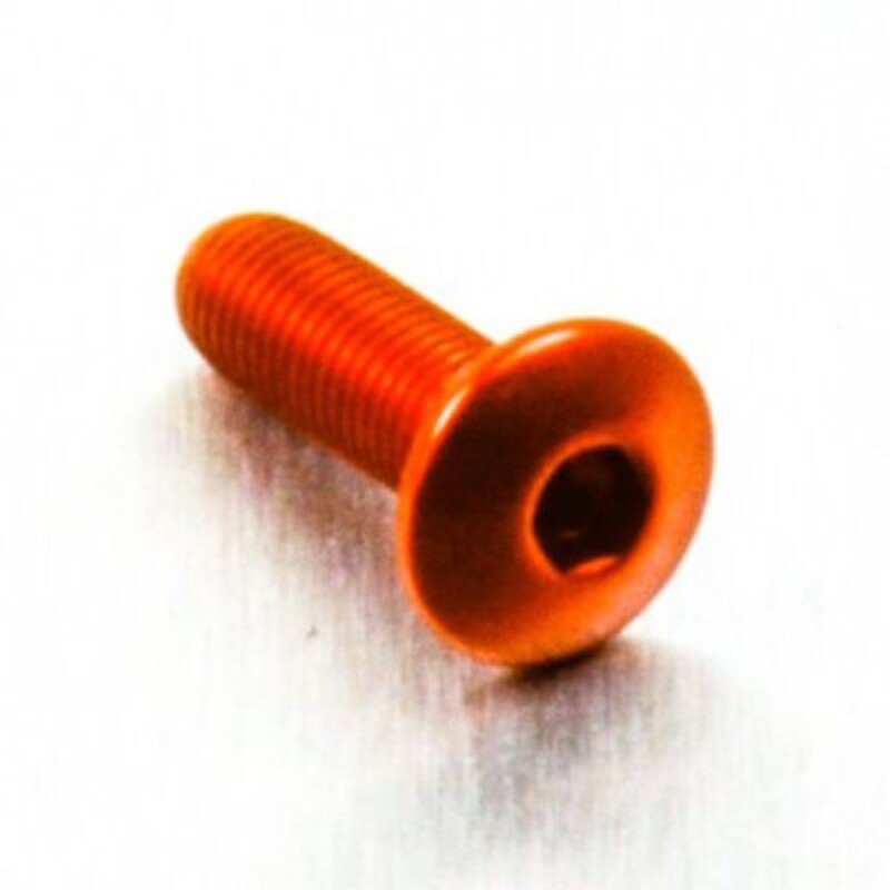 Tornillo aluminio PRO-BOLT cabeza abombada M4 x 12,00mm (paso 0,50mm) - Naranja