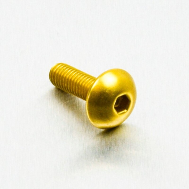 Tornillo aluminio PRO-BOLT cabeza abombada M5 x 16,00mm (paso 0,80mm) - Oro