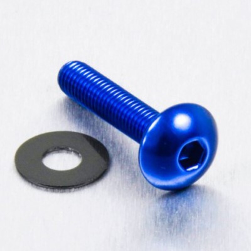 Tornillo aluminio PRO-BOLT cabeza abombada M5 x 20,00mm (paso 0,80mm) - Azul