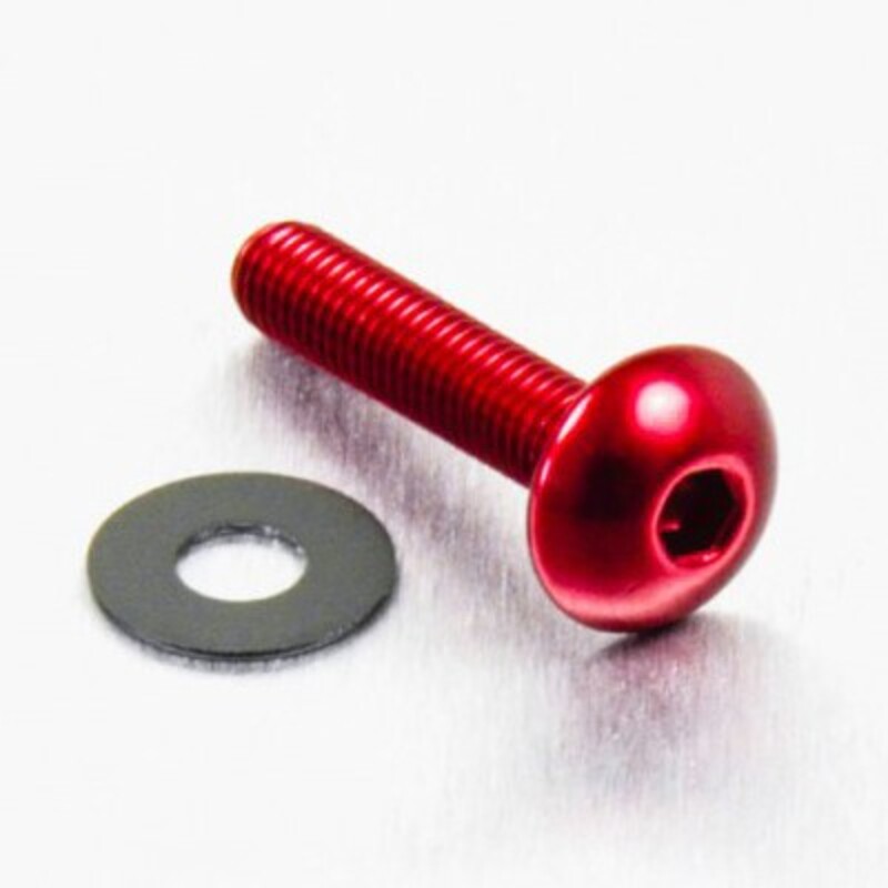 Tornillo aluminio PRO-BOLT cabeza abombada M5 x 20,00mm (paso 0,80mm) - Rojo