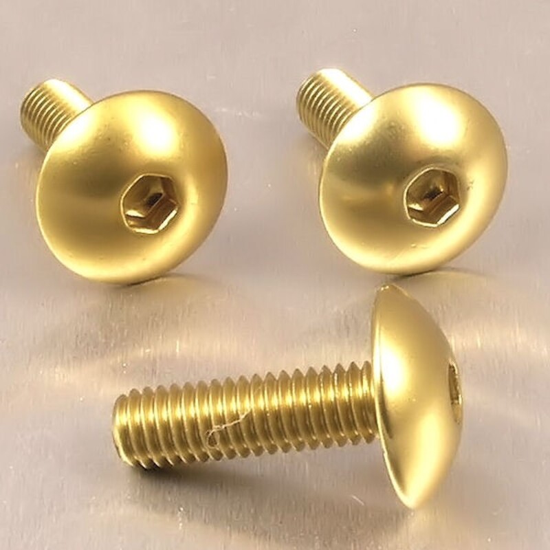 Tornillo aluminio PRO-BOLT cabeza abombada M6 x 20,00mm (paso 1,00mm) - Oro