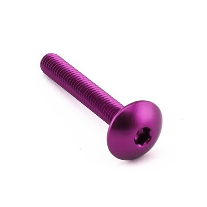 Tornillo aluminio PRO-BOLT cabeza abombada M6 x 40,00mm (paso 1,00mm) - Violeta