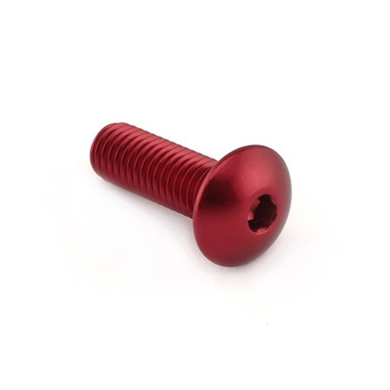 Tornillo aluminio PRO-BOLT cabeza abombada M8 x 25,00mm (paso 1,00mm) - Rojo