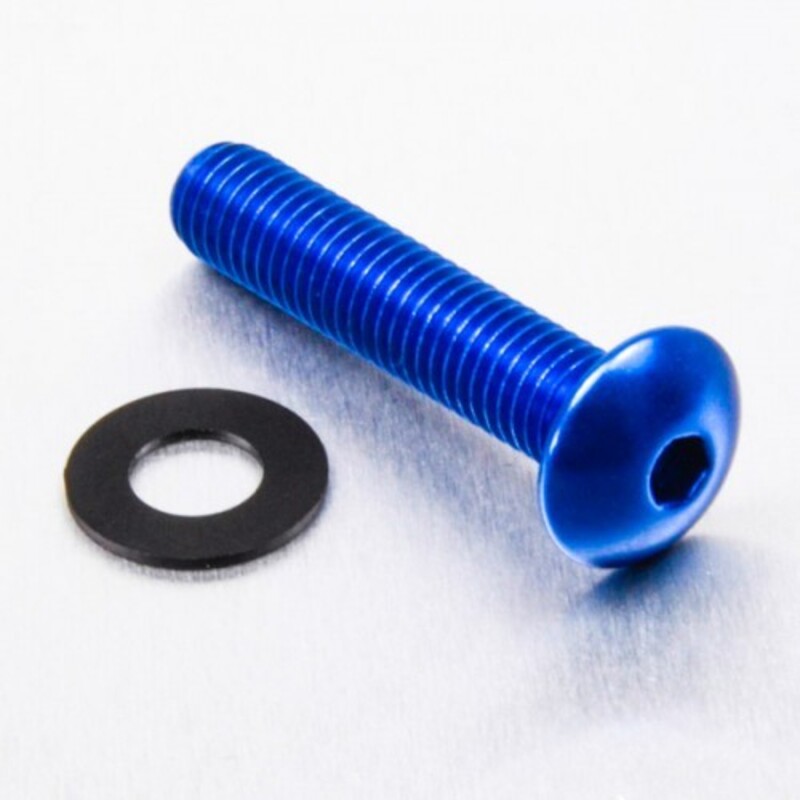 Tornillo aluminio PRO-BOLT cabeza abombada M8 x 40,00mm (paso 1,00mm) - Azul