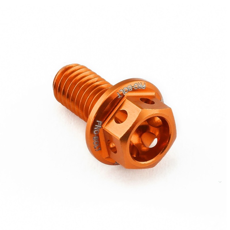 Tornillo aluminio racing PRO-BOLT Race Spec cabeza hexagonal taladrada M5 x 10,00mm (paso 0,80mm) - Naranja