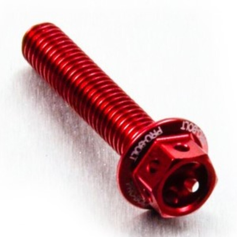 Tornillo aluminio racing PRO-BOLT Race Spec cabeza hexagonal taladrada M5 x 10,00mm (paso 0,80mm) - Rojo