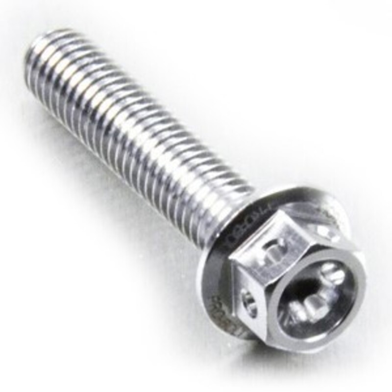 Tornillo aluminio racing PRO-BOLT Race Spec cabeza hexagonal taladrada M6 x 30,00mm (paso 1,00mm) - Plata