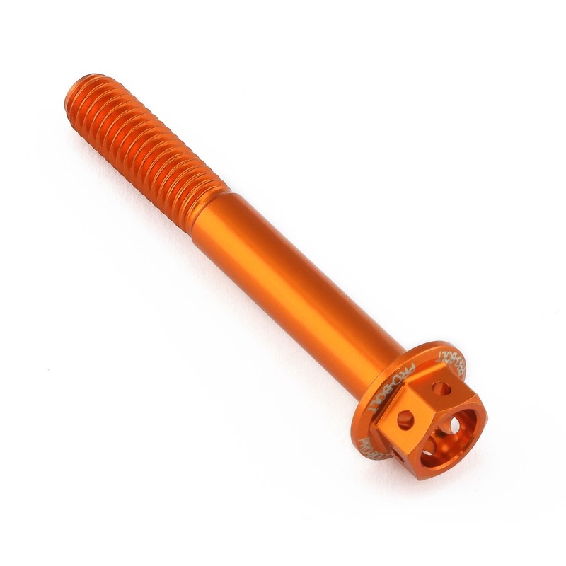 Tornillo aluminio racing PRO-BOLT Race Spec cabeza hexagonal taladrada M6 x 45,00mm (paso 1,00mm) - Naranja