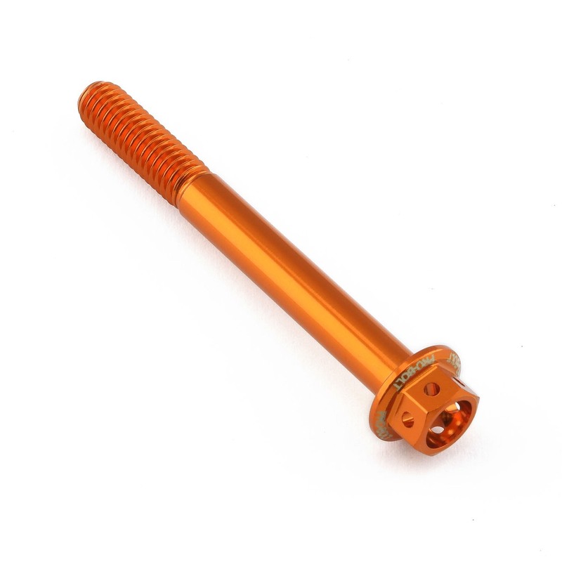 Tornillo aluminio racing PRO-BOLT Race Spec cabeza hexagonal taladrada M6 x 55,00mm (paso 1,00mm) - Naranja