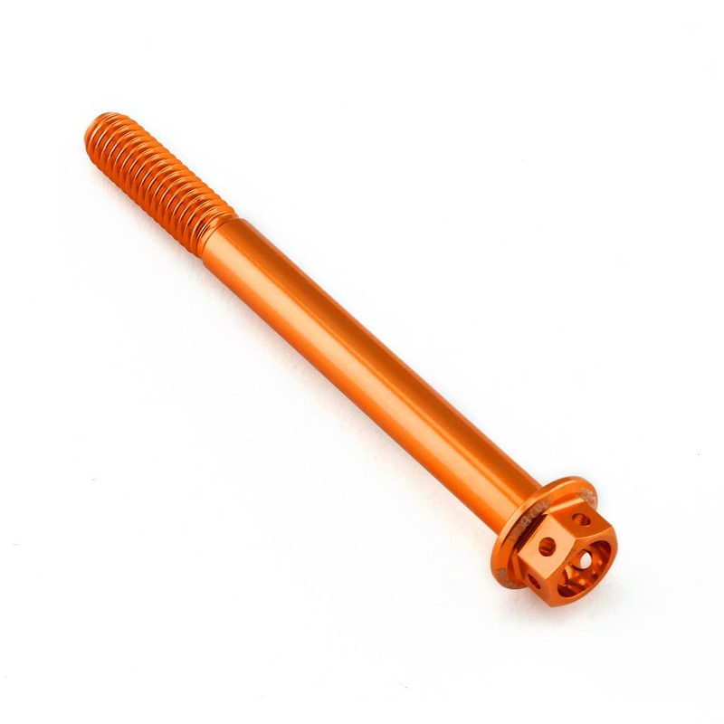 Tornillo aluminio racing PRO-BOLT Race Spec cabeza hexagonal taladrada M6 x 65,00mm (paso 1,00mm) - Naranja