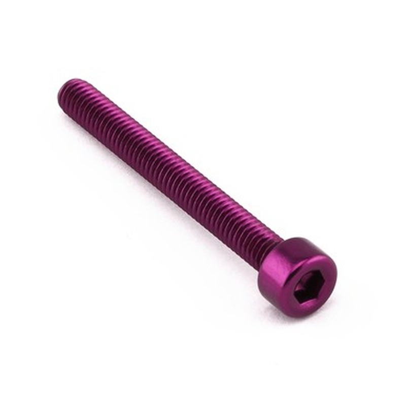 Tornillo aluminio PRO-BOLT cabeza cilíndrica M4 x 35,00mm (paso 0,70mm) - Violeta
