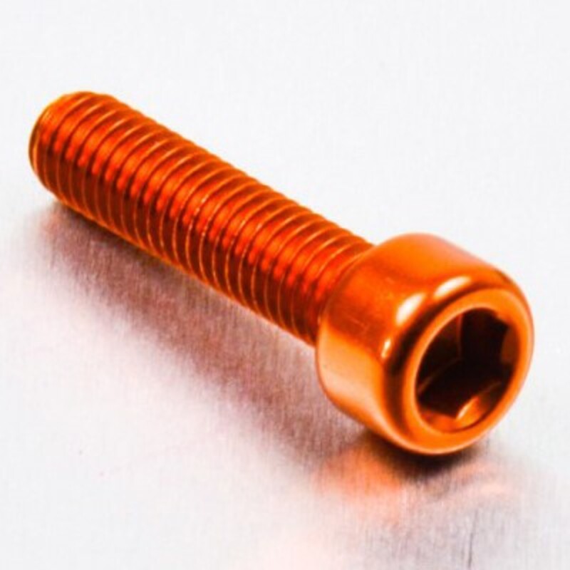 Tornillo aluminio PRO-BOLT cabeza cilíndrica M6 x 25,00mm (paso 1,00mm) - Naranja