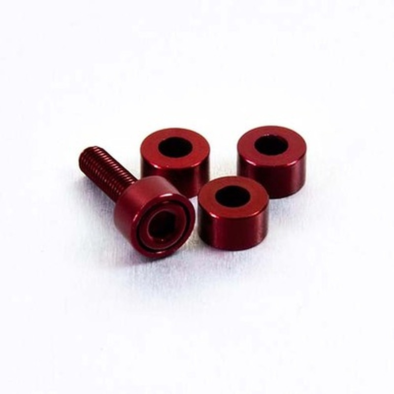 Casquillo aluminio PRO-BOLT M6 x 9,00mm Ø12mm - Rojo