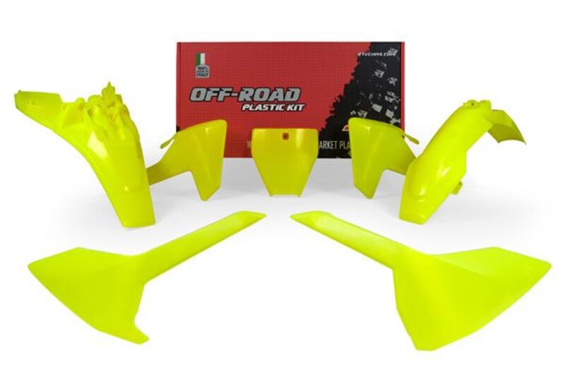 Kit de plástica RACETECH (5 pcs) - Amarillo flúor