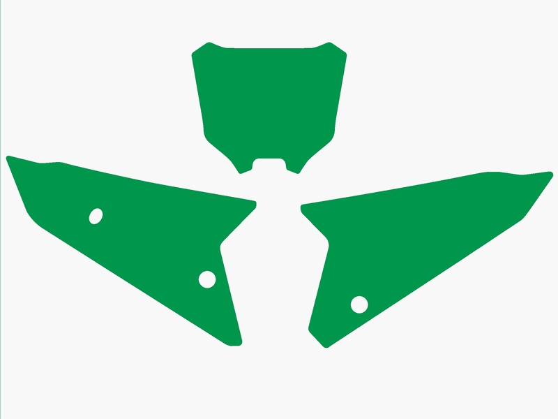 Juego adhesivos porta números BLACKBIRD verde Honda CRF450