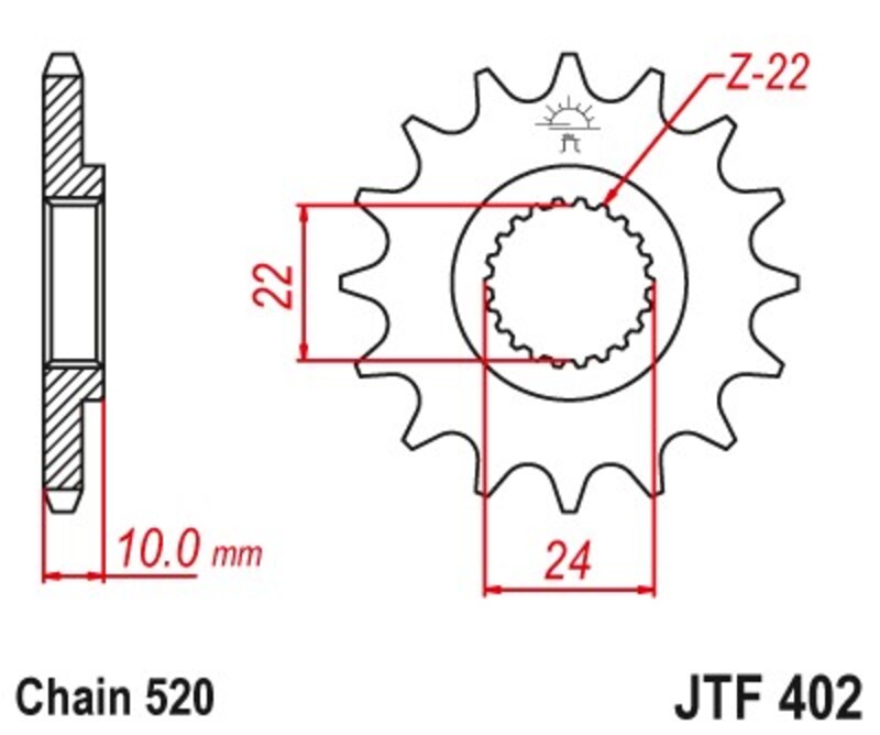 Piñón con goma anti-ruido JT SPROCKETS acero 402 - 520